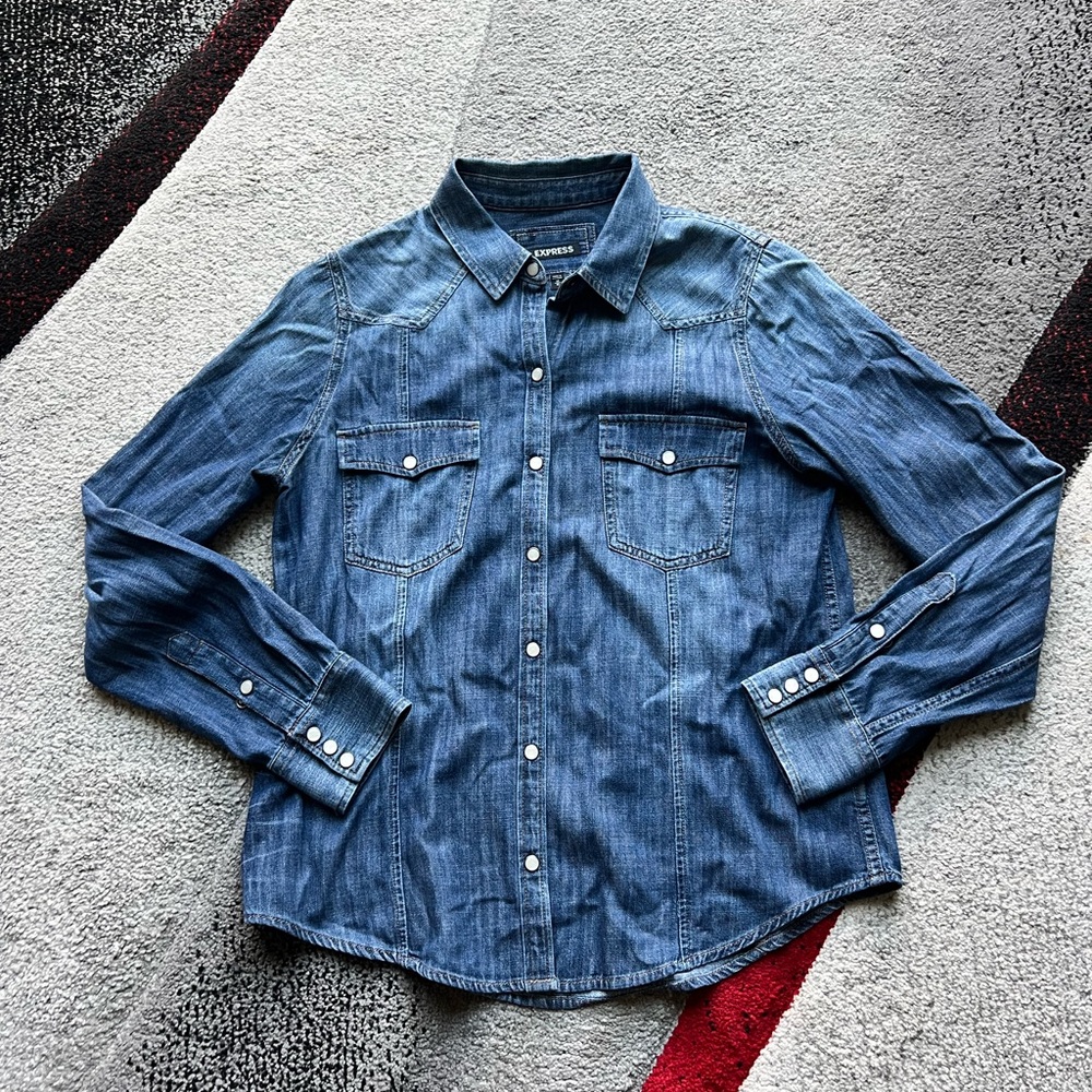 Express Chambray Fall Western Shirt